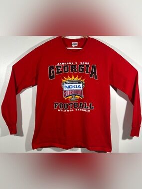 VTG 2006 University of Georgia Bulldogs Nokia Sugar Bowl football T Shirt Sz L